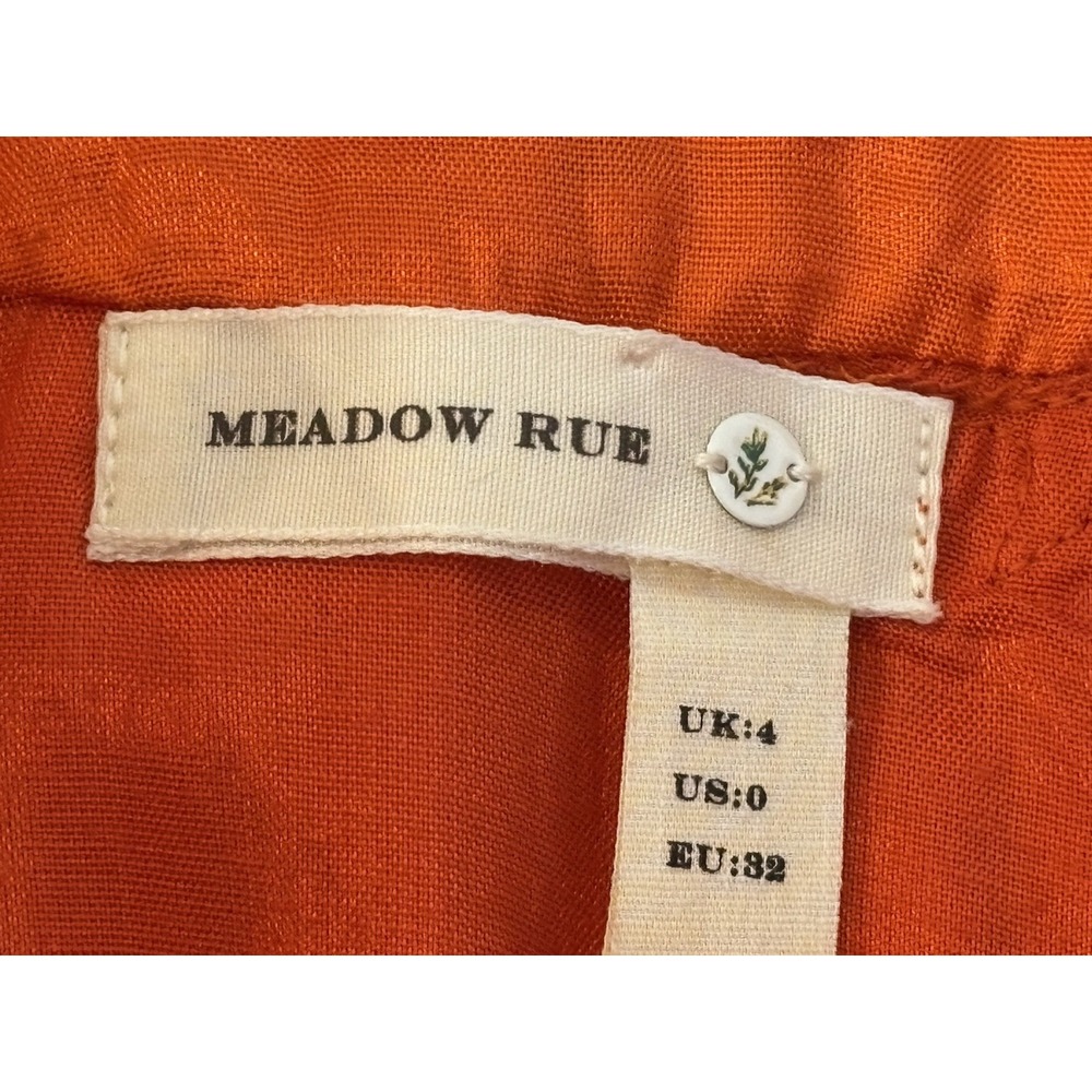 Meadow Rue Anthropologie Floral Mesh Shift Dress Size 0 Orange Romantic Feminine - Picture 12 of 14